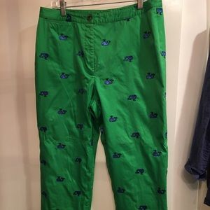 Lily Pulitzer Kelly green whale capris size 12 EUC